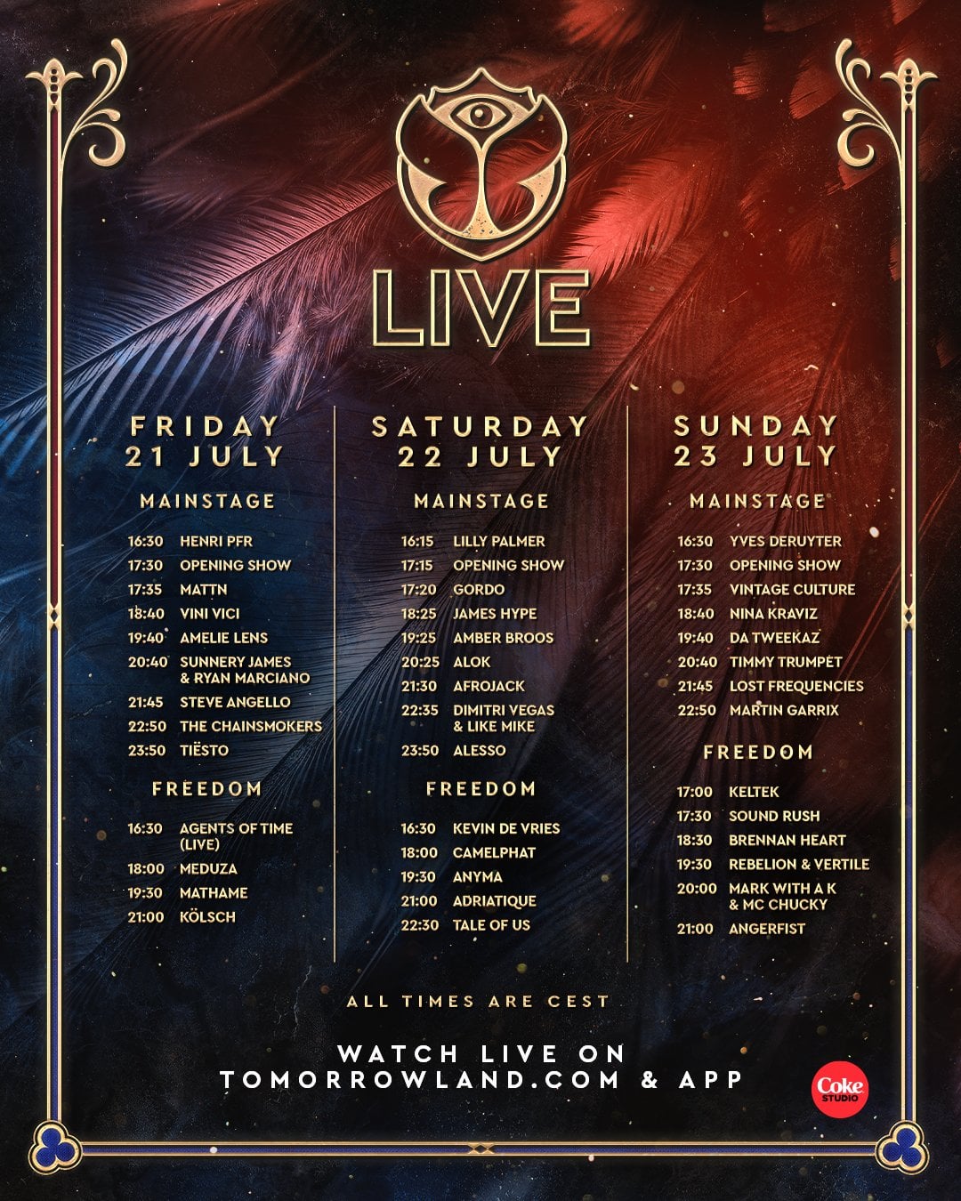 Tomorrowland 2023 | Weekend 1 | Livestream Schedule : r/EDM