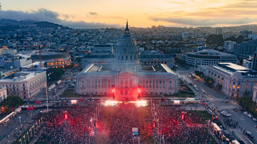 Skrillex Fred Again.. Civic Center Plaza