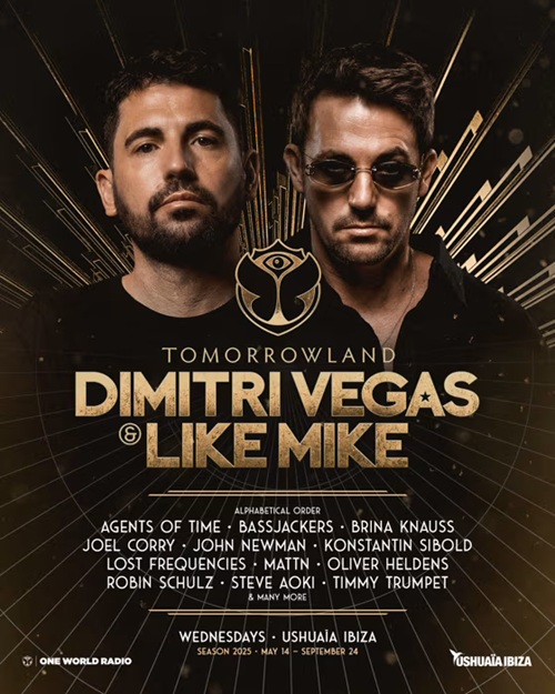Tomorrowland Ibiza 2025 Dimitri Vegas & Like Mike residency at Ushuaia