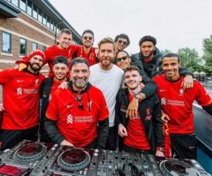 Calvin Harris DJs On Liverpool FC Bus During Victory Parade