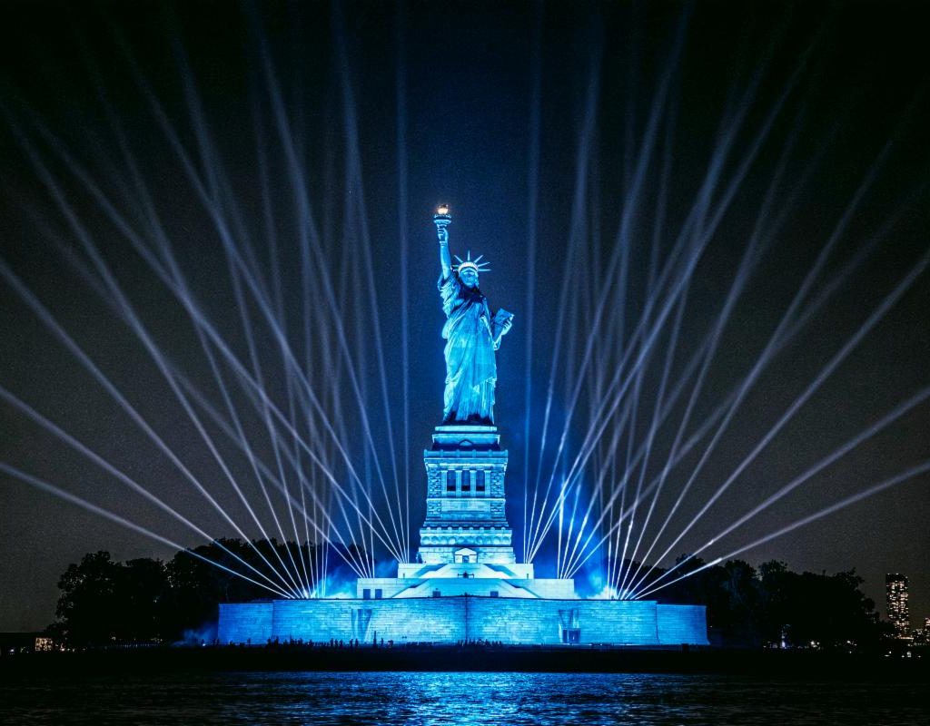 Michael Canitrot Lights Up the Statue of Liberty for Independence Day