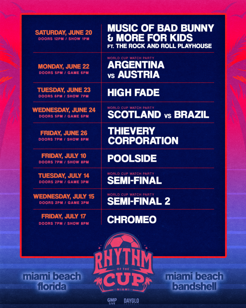 Chromeo, Thievery Corporation & More Headline Miami's Rhythm Of The Cup Series
